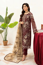 Ramsha Minhal Vol-10 Embroidered Organza Unstitched 3Pc Suit M-1003