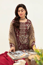 Ramsha Minhal Vol-10 Embroidered Organza Unstitched 3Pc Suit M-1003
