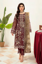 Ramsha Minhal Vol-10 Embroidered Organza Unstitched 3Pc Suit M-1003