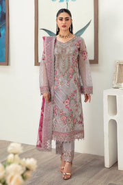 Ramsha Minhal Vol-10 Embroidered Organza Unstitched 3Pc Suit M-1008