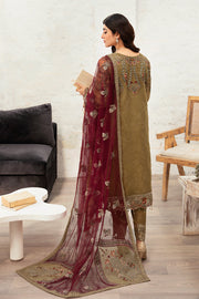 Ramsha Minhal Vol-10 Embroidered Organza Unstitched 3Pc Suit M-1010