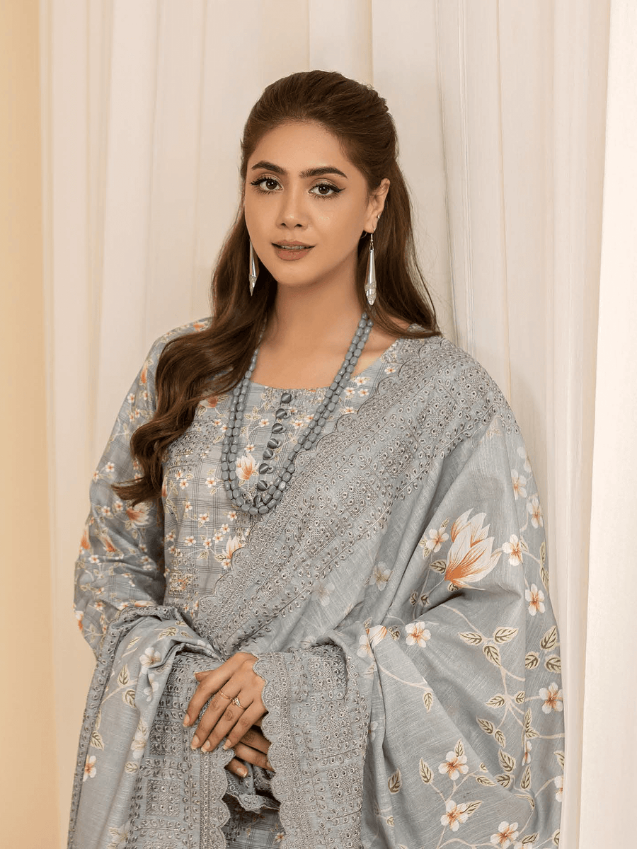 Mumtaz by Manizay Premium Embroidered Khaddar Unstitched 3Pc Suit M-10