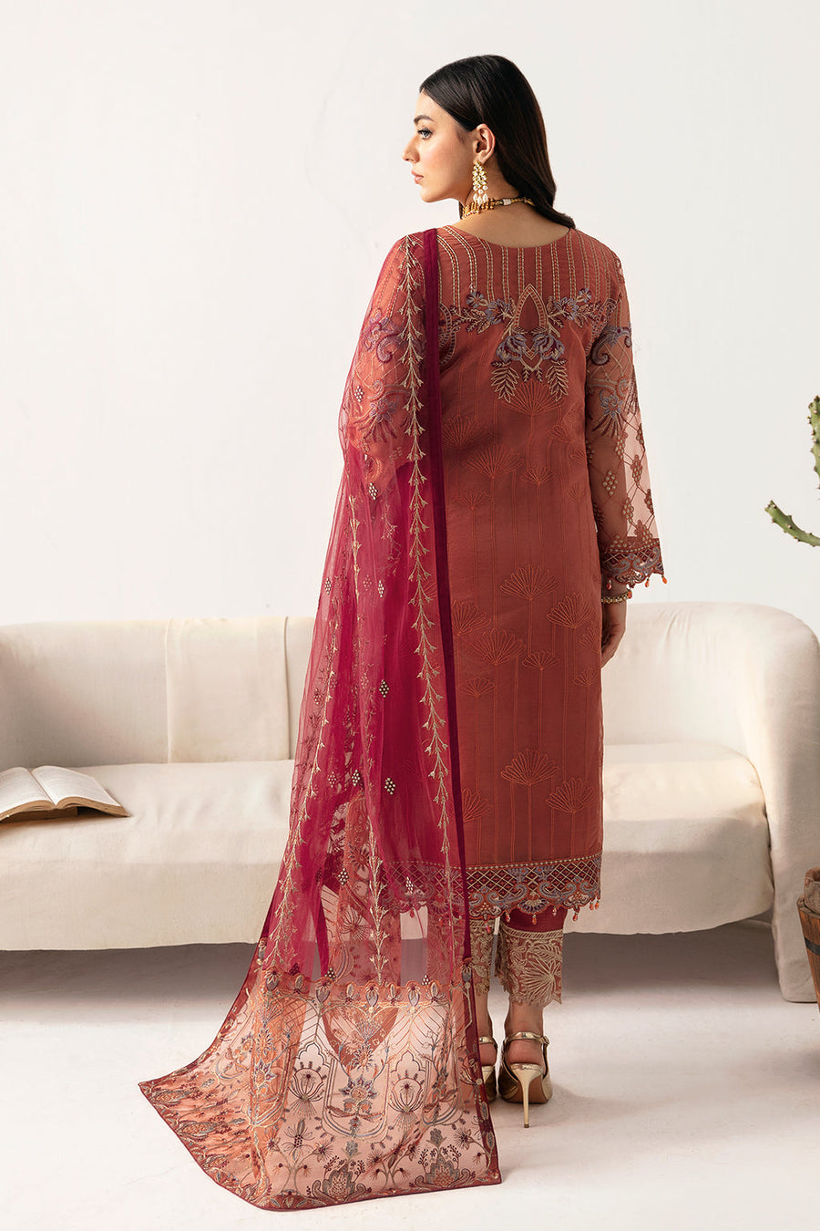 Ramsha Minhal Vol-11 Embroidered Organza Unstitched 3Pc Suit M-1103