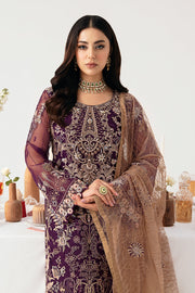 Ramsha Minhal Vol-11 Embroidered Organza Unstitched 3Pc Suit M-1109