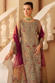 Ramsha Minhal Vol-12 Embroidered Organza Unstitched 3Pc Suit M-1208