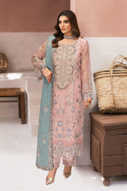 Ramsha Minhal Vol-13 Embroidered Organza Unstitched 3Pc Suit M-1307