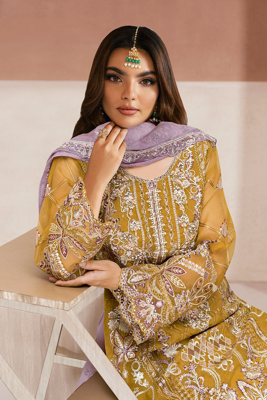 Ramsha Minhal Vol-13 Embroidered Organza Unstitched 3Pc Suit M-1310