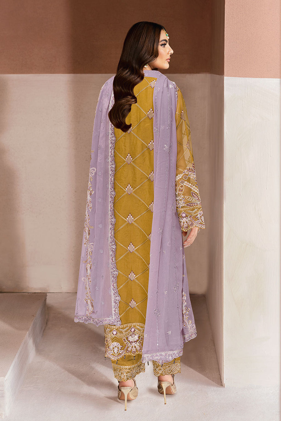 Ramsha Minhal Vol-13 Embroidered Organza Unstitched 3Pc Suit M-1310