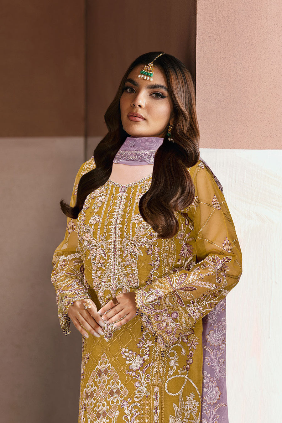 Ramsha Minhal Vol-13 Embroidered Organza Unstitched 3Pc Suit M-1310