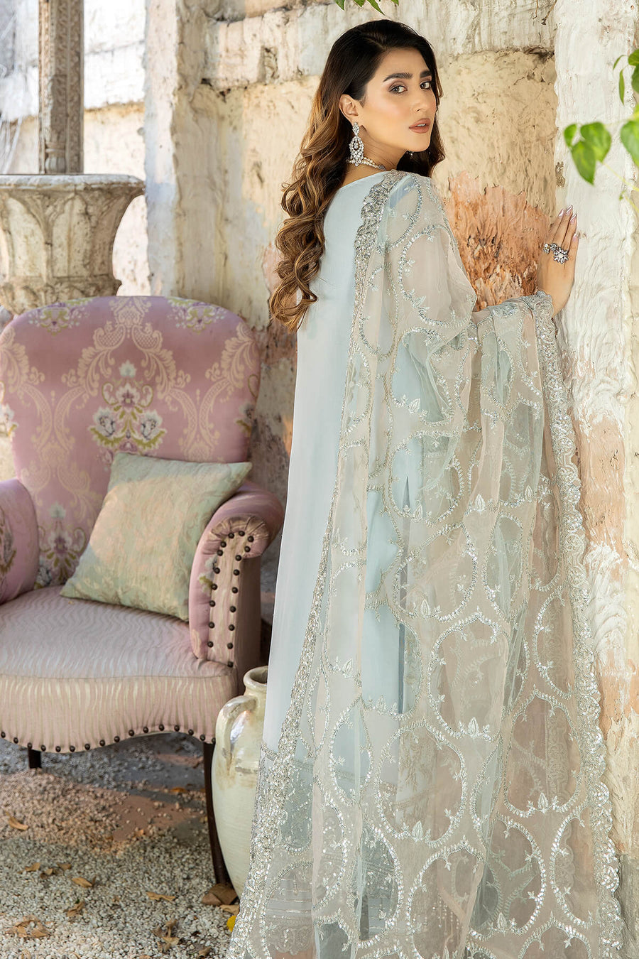 De Lambent Majestic by Imrozia Premium Embroidered Chiffon 3Pc M-31 EMMA