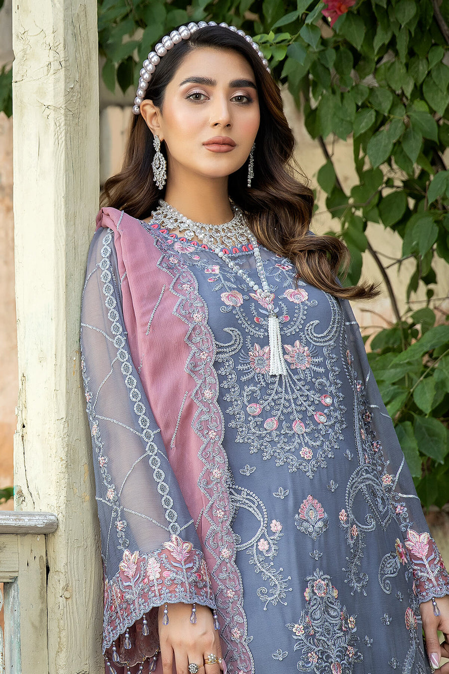 De Lambent Majestic by Imrozia Premium Embroidered Chiffon 3Pc M-32 ROMY