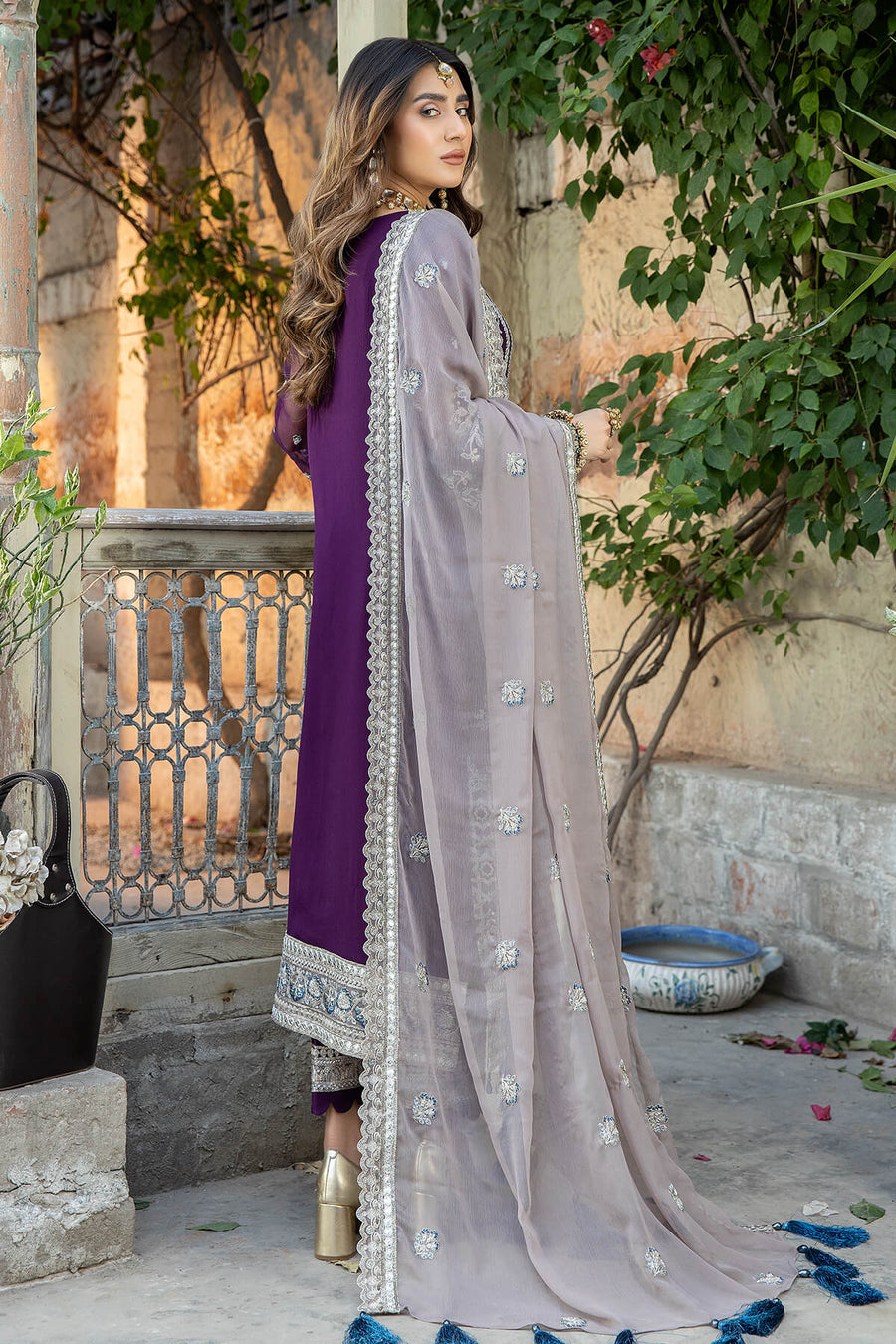 De Lambent Majestic by Imrozia Premium Embroidered Chiffon 3Pc M-34 ALYA