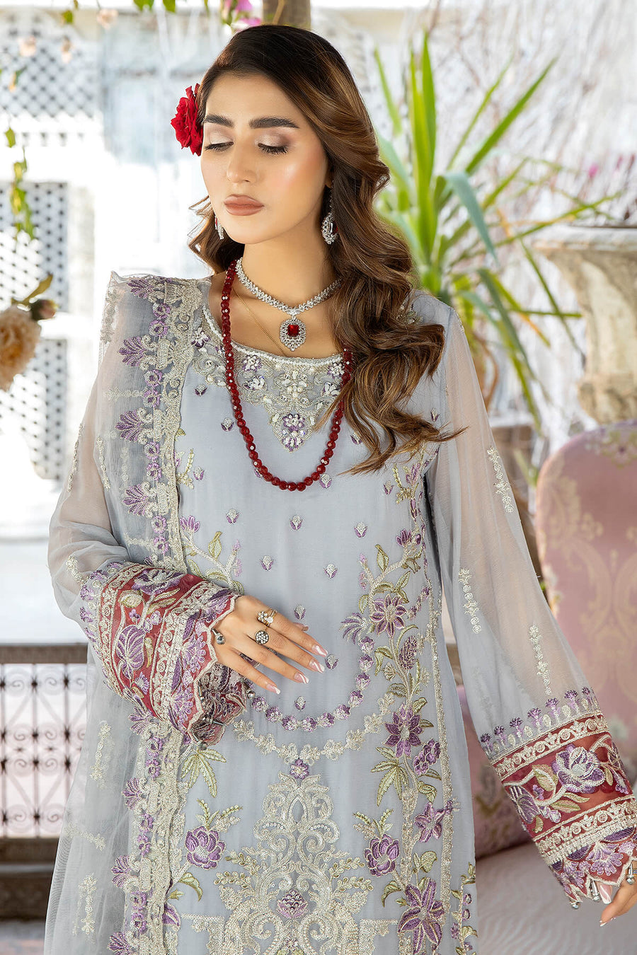De Lambent Majestic by Imrozia Premium Embroidered Chiffon 3Pc M-35 LISON