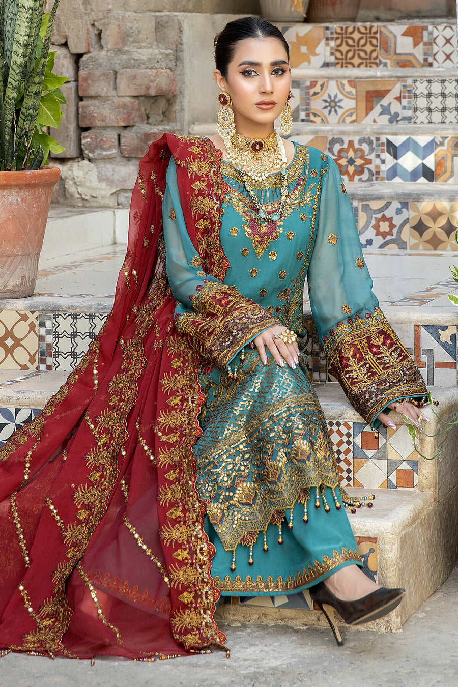 De Lambent Majestic by Imrozia Premium Embroidered Chiffon 3Pc M-36 AVA