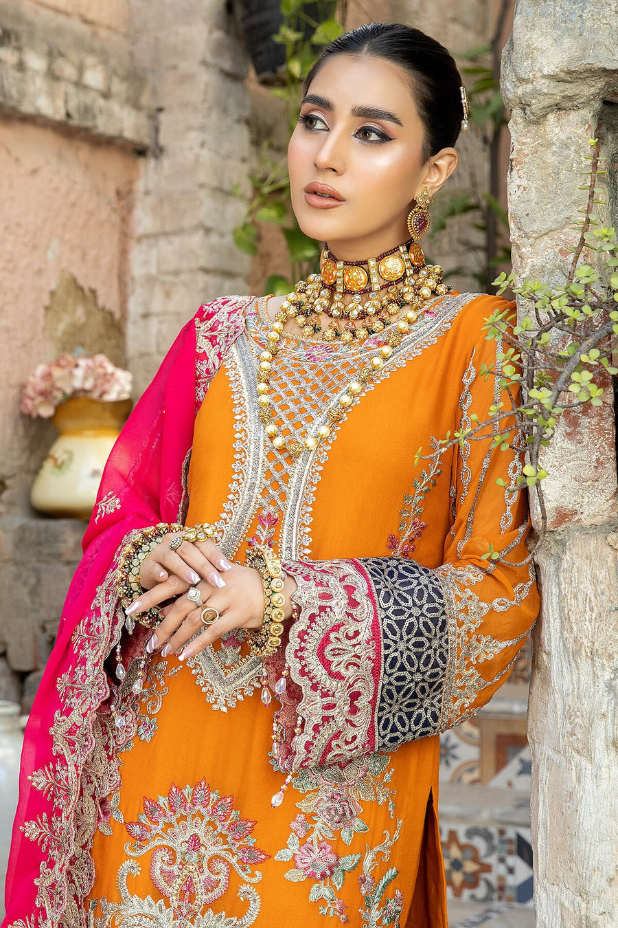 De Lambent Majestic by Imrozia Premium Embroidered Chiffon 3Pc M-37 MARWA