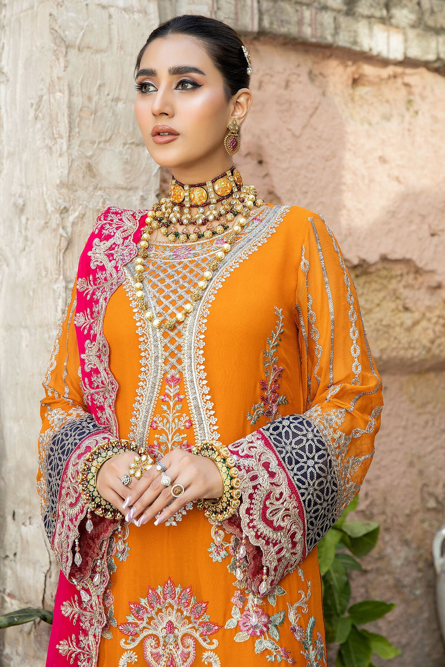 De Lambent Majestic by Imrozia Premium Embroidered Chiffon 3Pc M-37 MARWA