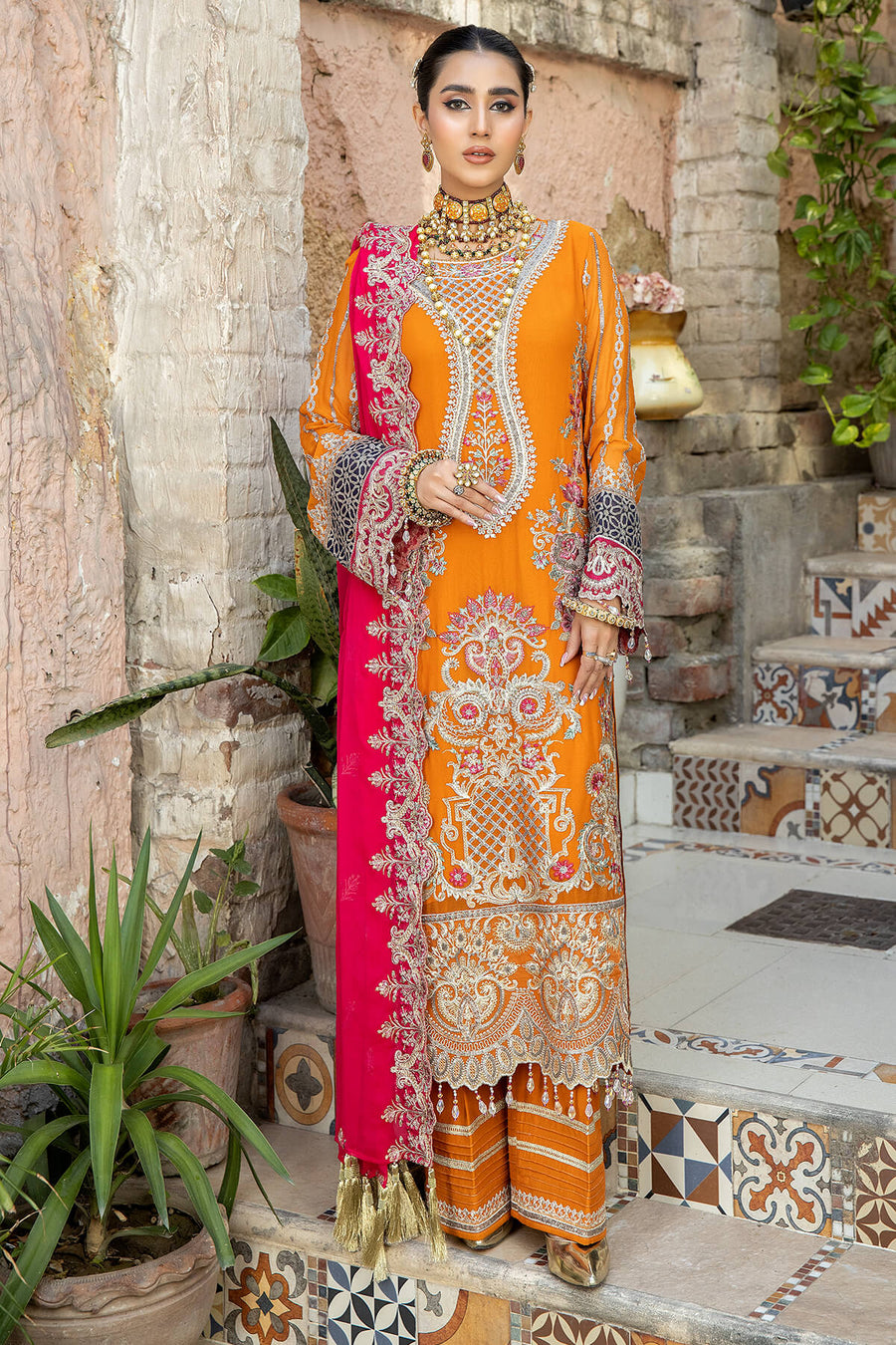 De Lambent Majestic by Imrozia Premium Embroidered Chiffon 3Pc M-37 MARWA