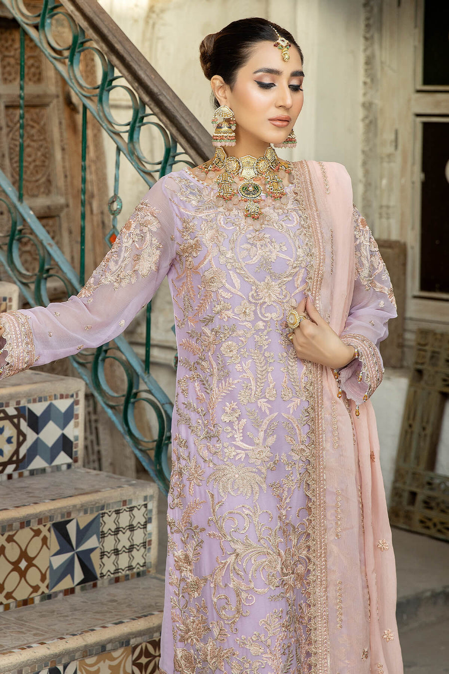 De Lambent Majestic by Imrozia Premium Embroidered Chiffon 3Pc M-40 ALMA
