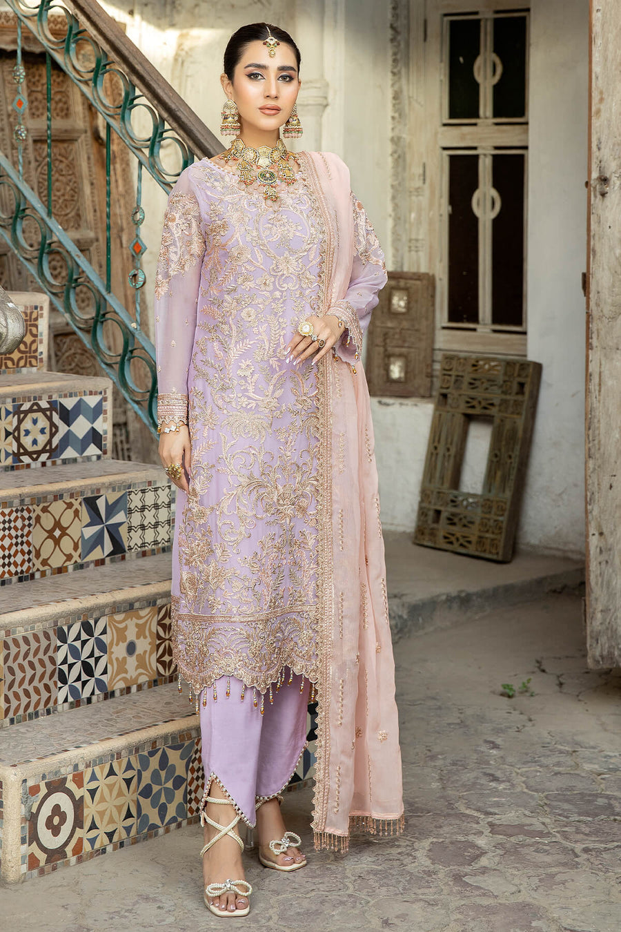 De Lambent Majestic by Imrozia Premium Embroidered Chiffon 3Pc M-40 ALMA
