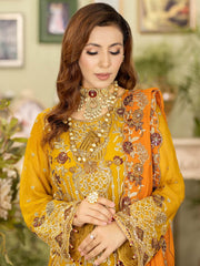 Baagh Majestic by Imrozia Premium Embroidered Chiffon M-42 GULL E CHANDNI