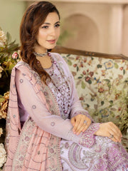 Baagh Majestic by Imrozia Premium Embroidered Chiffon M-46 GULL LALA