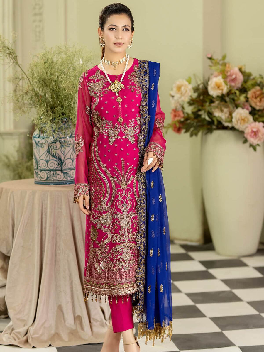 Baagh Majestic by Imrozia Premium Embroidered Chiffon M-48 KANWAL