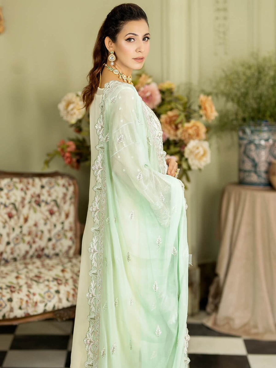 Baagh Majestic by Imrozia Premium Embroidered Chiffon M-49 CHAMBELI
