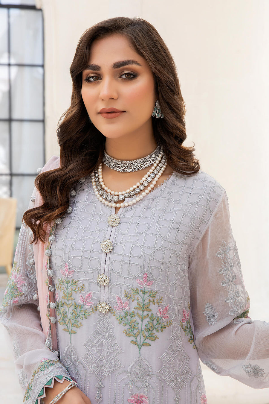 Naqsh Majestic By Imrozia Premium Unstitched Chiffon 3Pc Suit M-51 Cecilia