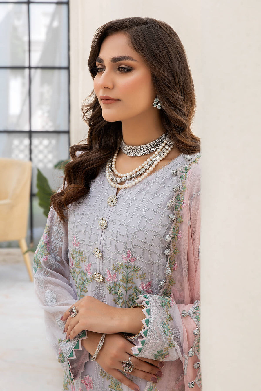 Naqsh Majestic By Imrozia Premium Unstitched Chiffon 3Pc Suit M-51 Cecilia