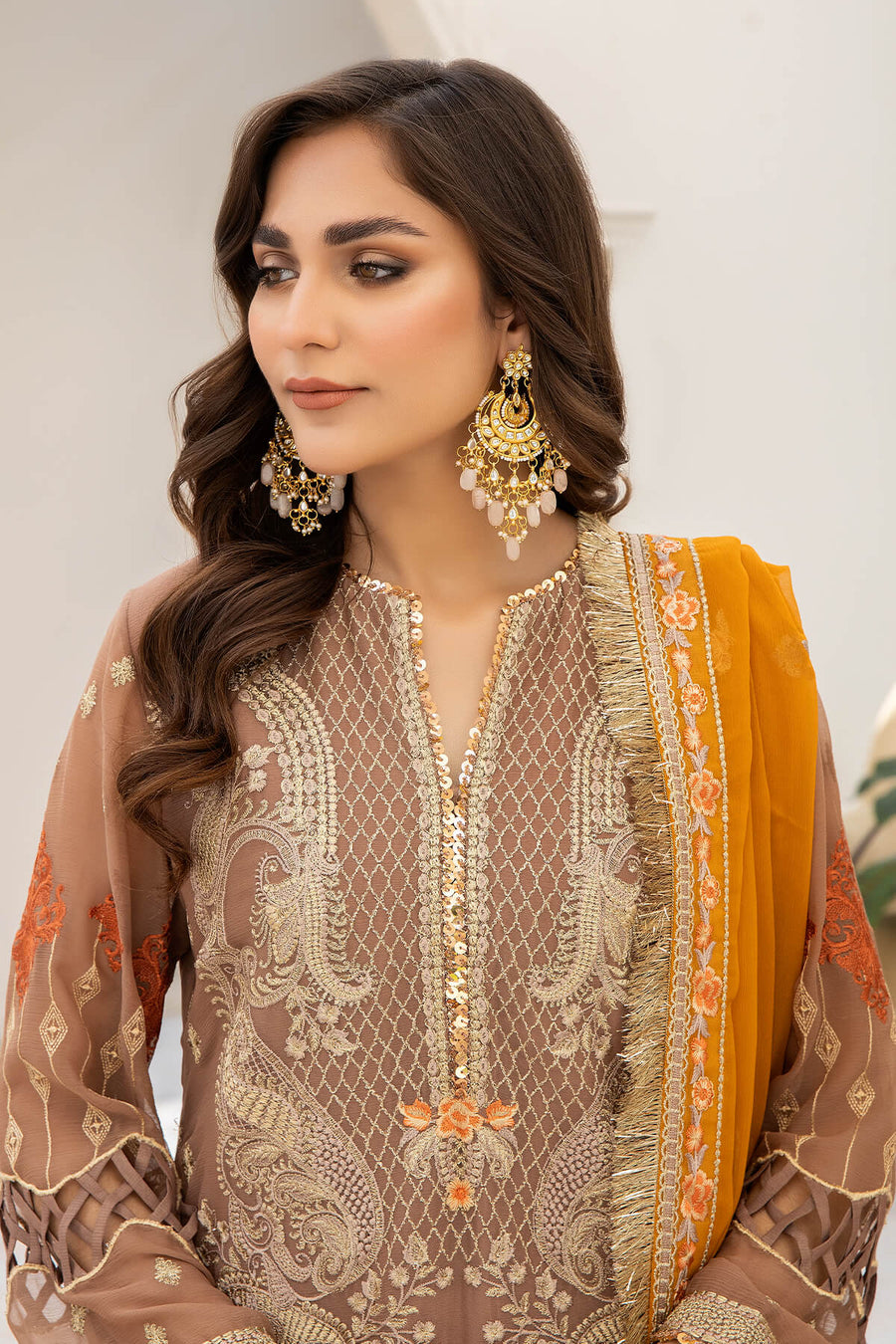 Naqsh Majestic By Imrozia Premium Unstitched Chiffon 3Pc Suit M-53 Eleonora