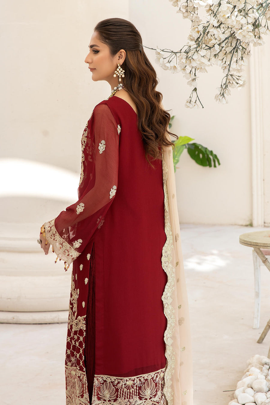 Naqsh Majestic By Imrozia Premium Unstitched Chiffon 3Pc Suit M-55 Sienna