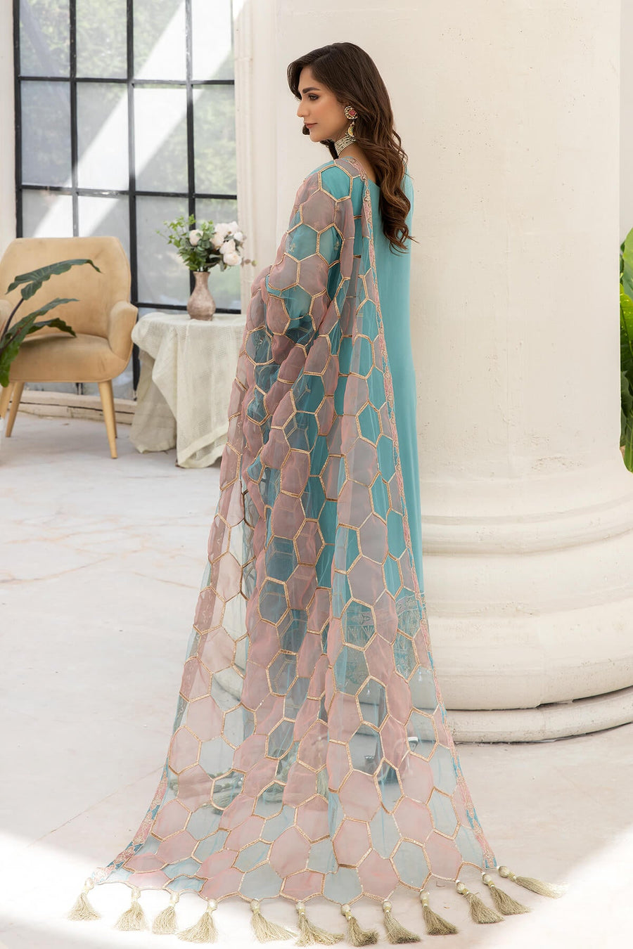 Naqsh Majestic By Imrozia Premium Unstitched Chiffon 3Pc Suit M-56 Maisie