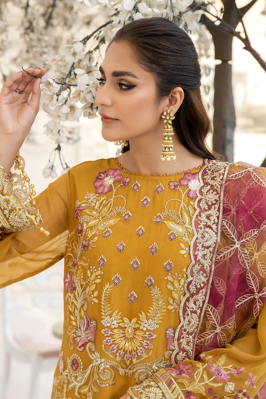Naqsh Majestic By Imrozia Premium Unstitched Chiffon 3Pc Suit M-58 Maya
