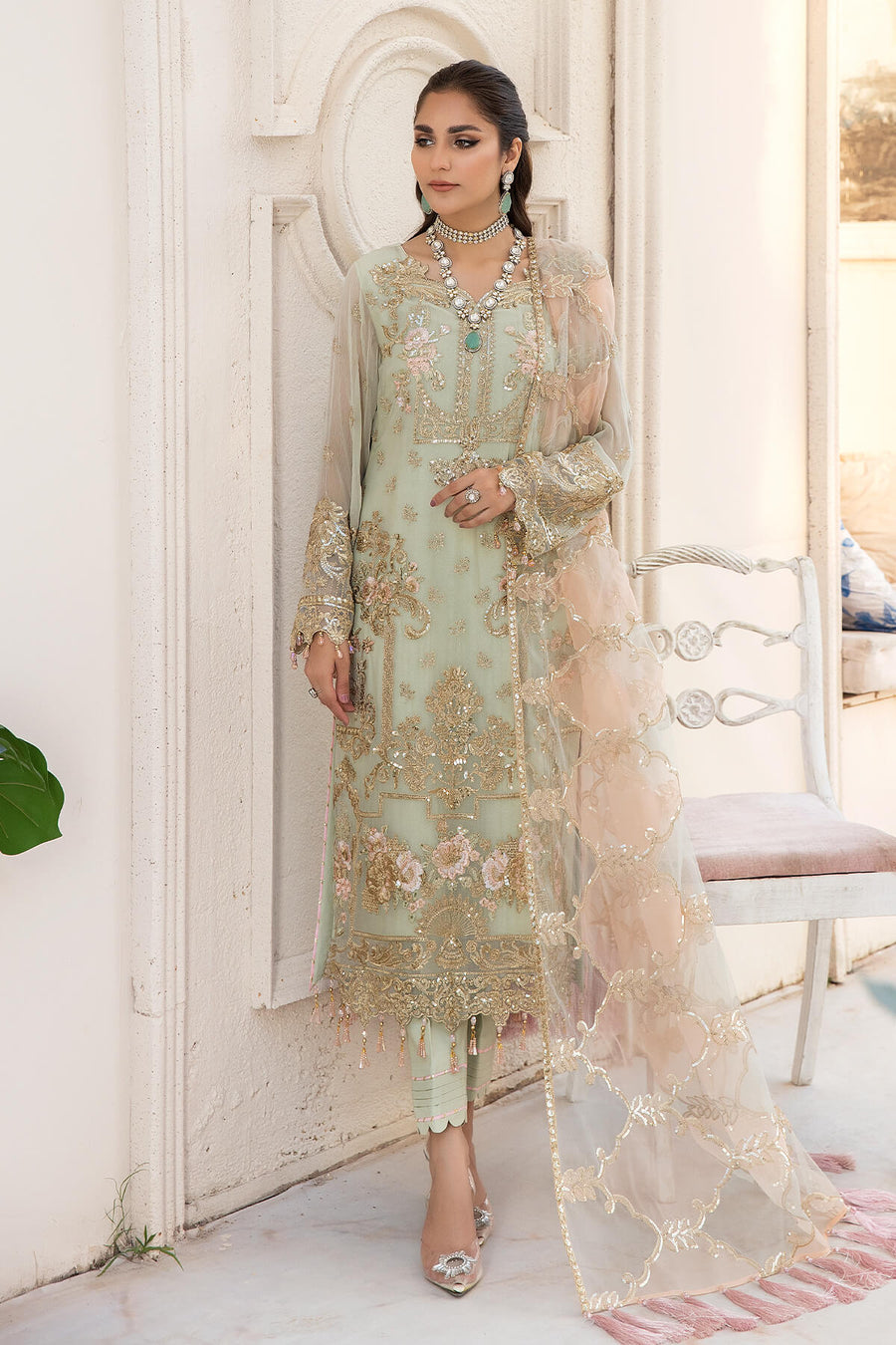 Naqsh Majestic By Imrozia Premium Unstitched Chiffon 3Pc Suit M-59 Florence