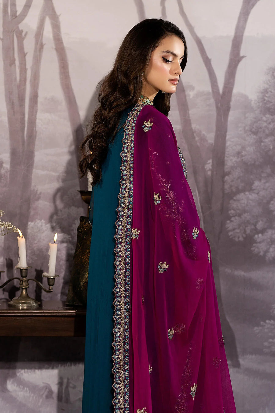 Enliven Majestic by Imrozia Premium Unstitched Chiffon 3Pc Suit M-62 Carmen