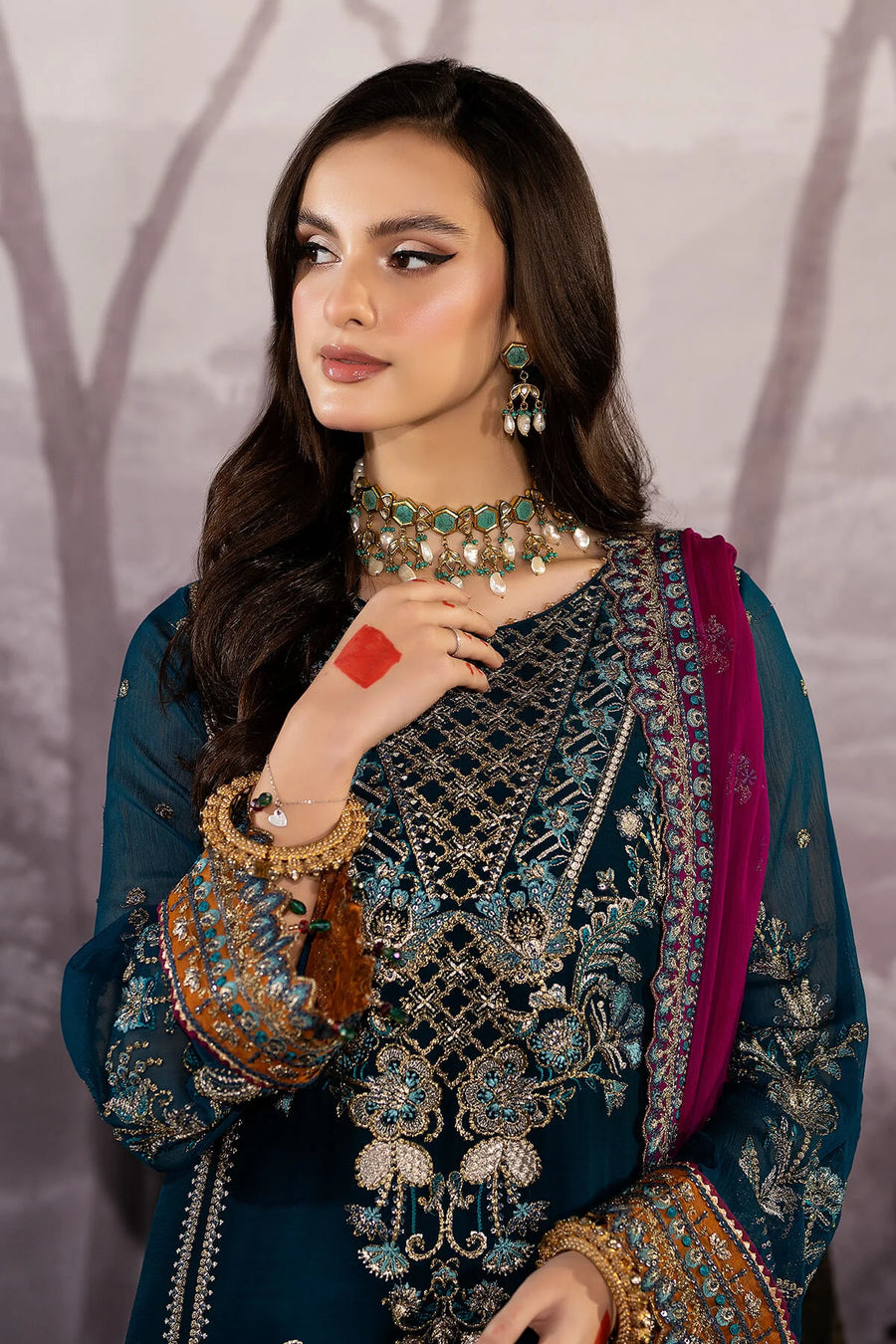 Enliven Majestic by Imrozia Premium Unstitched Chiffon 3Pc Suit M-62 Carmen