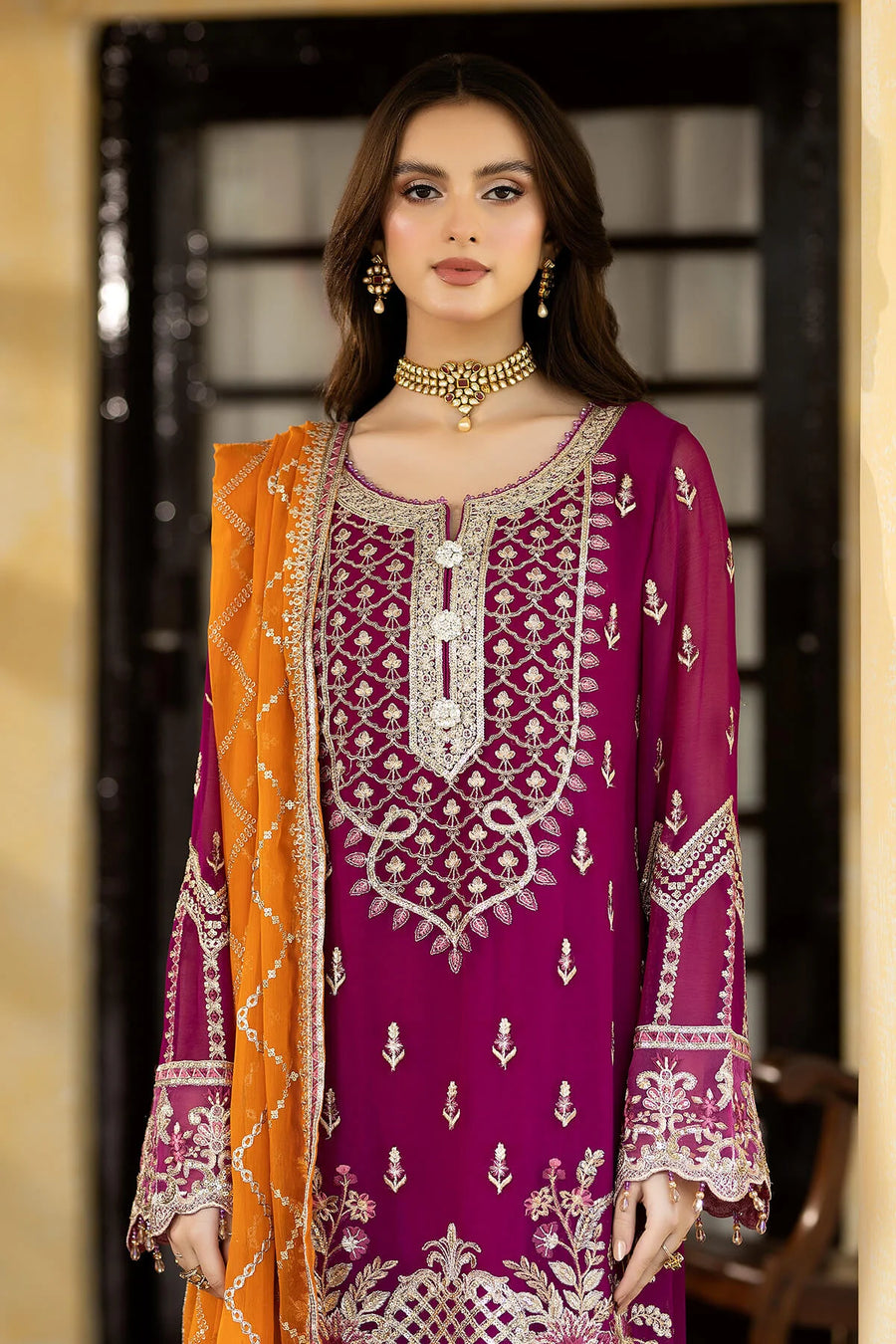 Enliven Majestic by Imrozia Premium Unstitched Chiffon 3Pc Suit M-66 Gloria