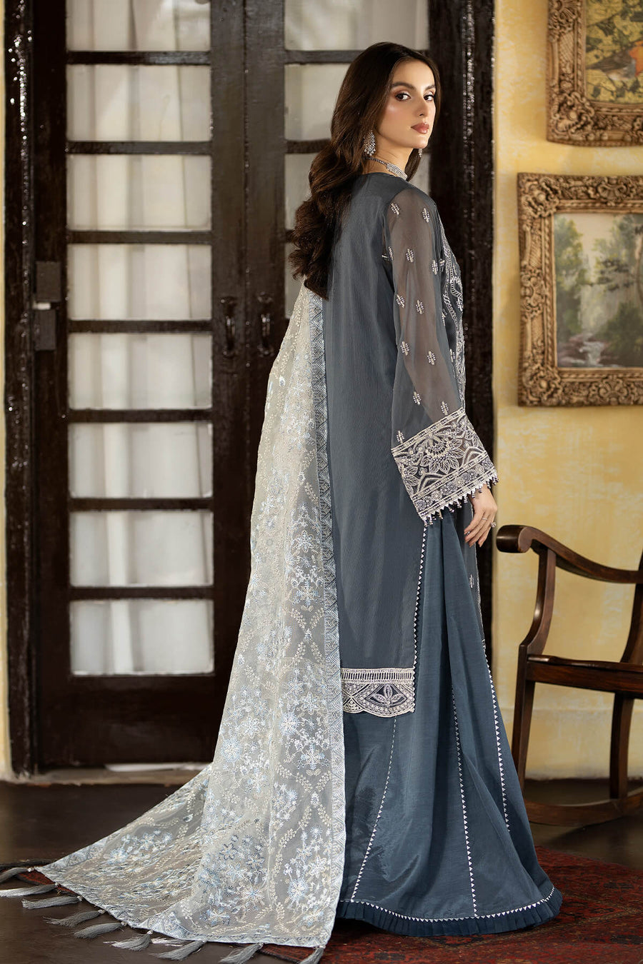 Enliven Majestic by Imrozia Premium Unstitched Chiffon 3Pc Suit M-70 Soleil