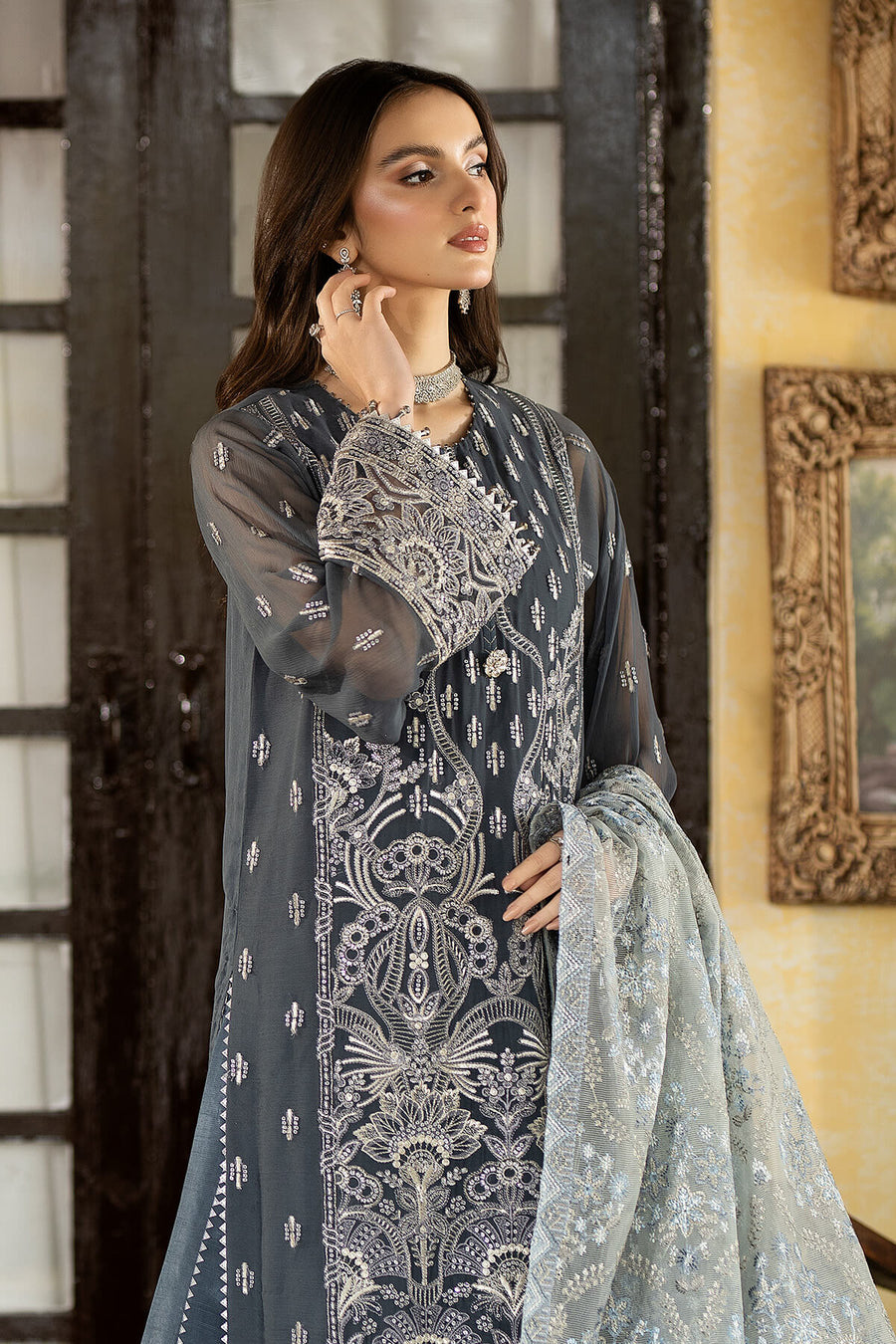 Enliven Majestic by Imrozia Premium Unstitched Chiffon 3Pc Suit M-70 Soleil