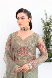 Ramsha Minhal Vol-08 Embroidered Net Unstitched 3Pc Suit M-802