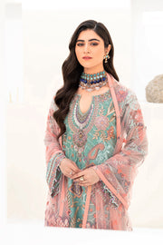 Ramsha Minhal Vol-08 Embroidered Organza Unstitched 3Pc Suit M-807