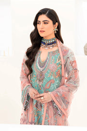 Ramsha Minhal Vol-08 Embroidered Organza Unstitched 3Pc Suit M-807