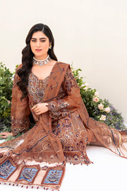 Ramsha Minhal Vol-08 Embroidered Organza Unstitched 3Pc Suit M-808