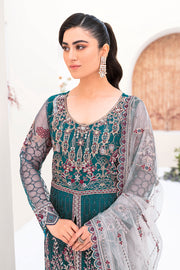 Ramsha Minhal Vol-08 Embroidered Net Unstitched 3Pc Suit M-810