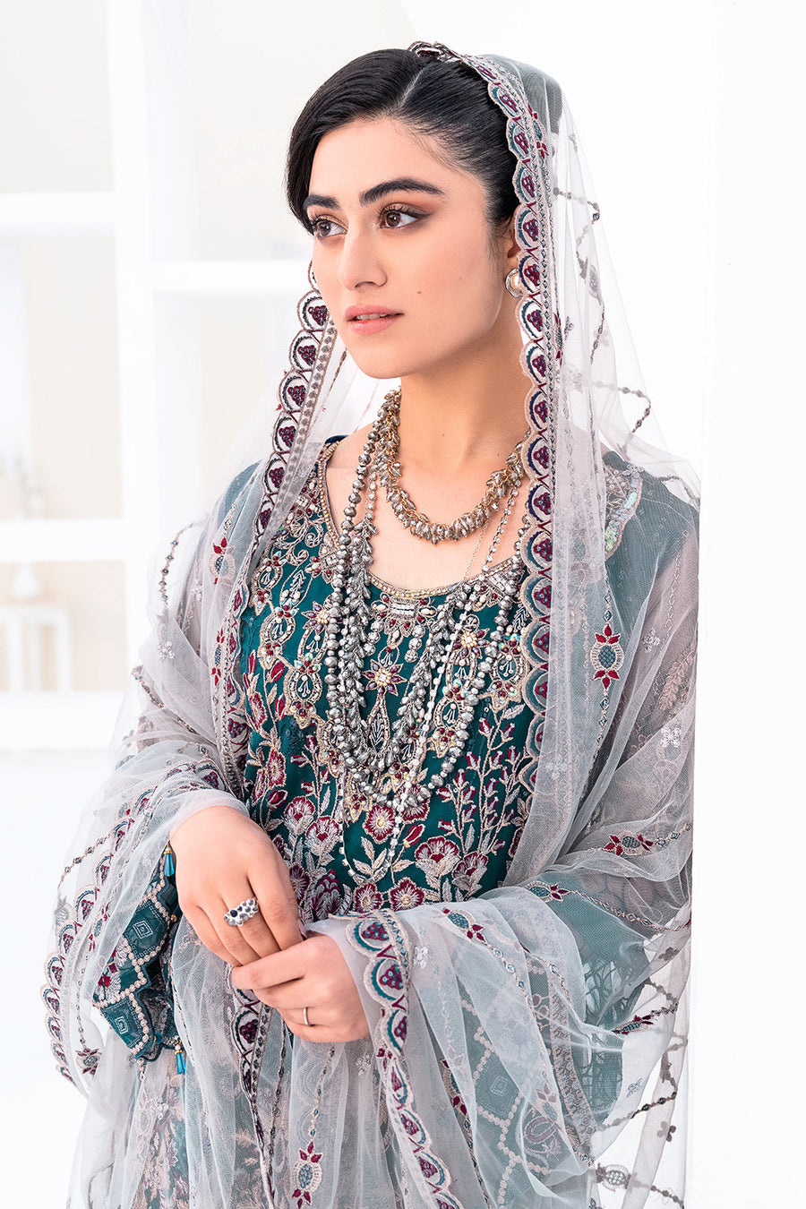 Ramsha Minhal Vol-08 Embroidered Net Unstitched 3Pc Suit M-810
