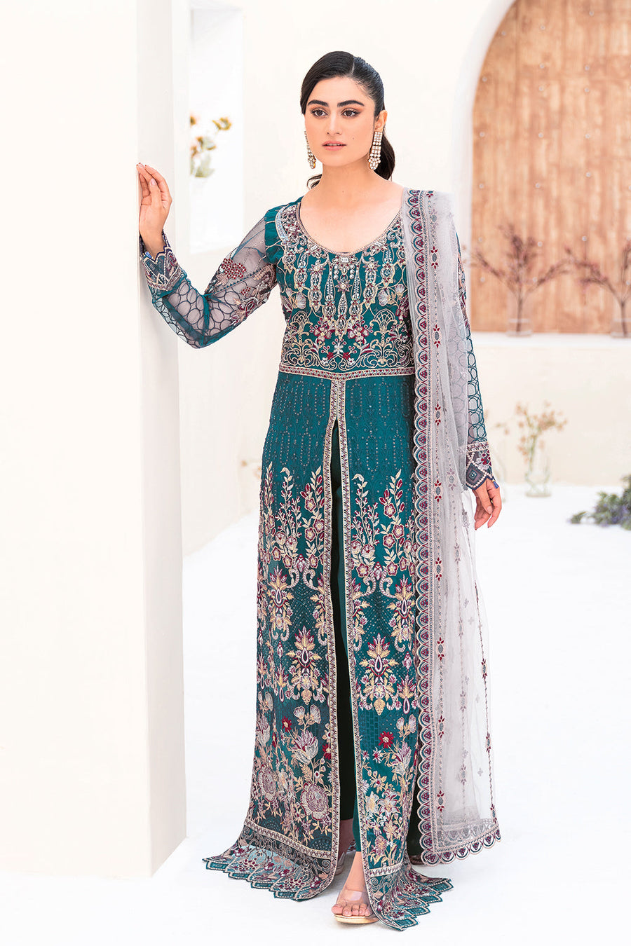 Ramsha Minhal Vol-08 Embroidered Net Unstitched 3Pc Suit M-810