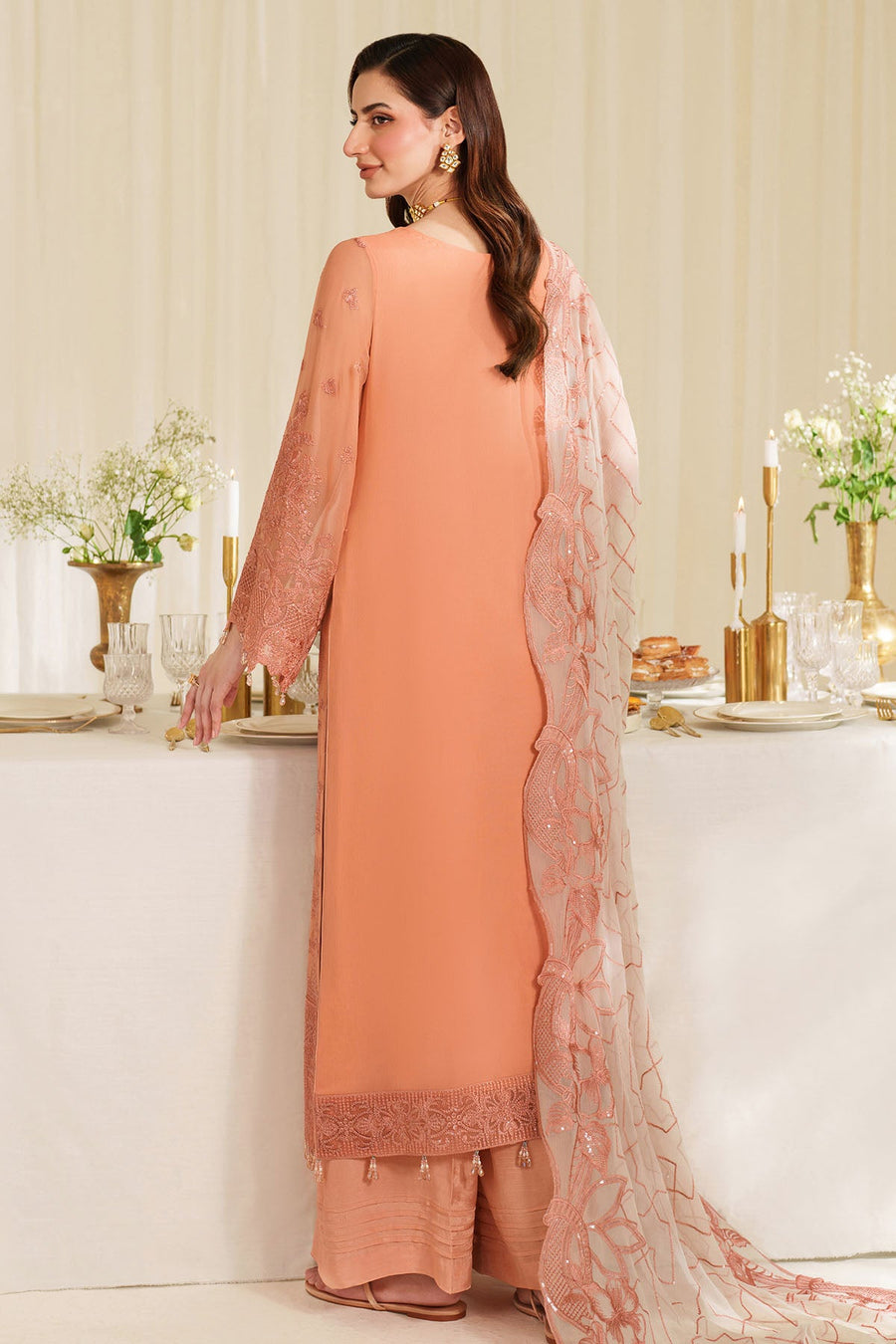 Imrozia Serene Noore Embroidery Chiffon Unstitched 3Pc Suit M-92 EIRS