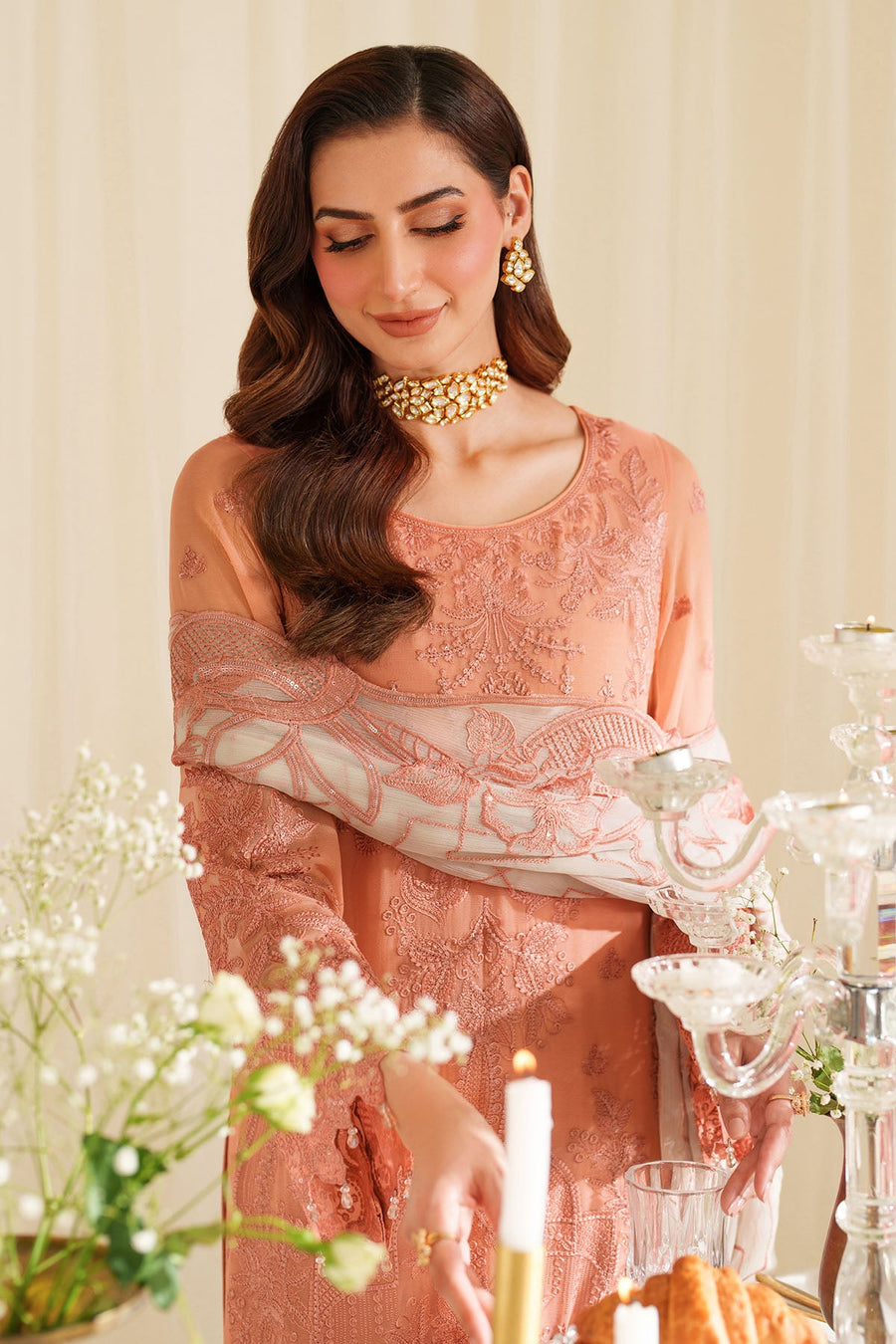 Imrozia Serene Noore Embroidery Chiffon Unstitched 3Pc Suit M-92 EIRS
