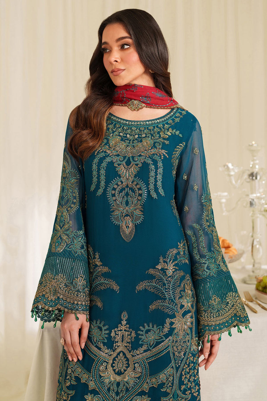 Imrozia Serene Noore Embroidery Chiffon Unstitched 3Pc Suit M-93 LYRA