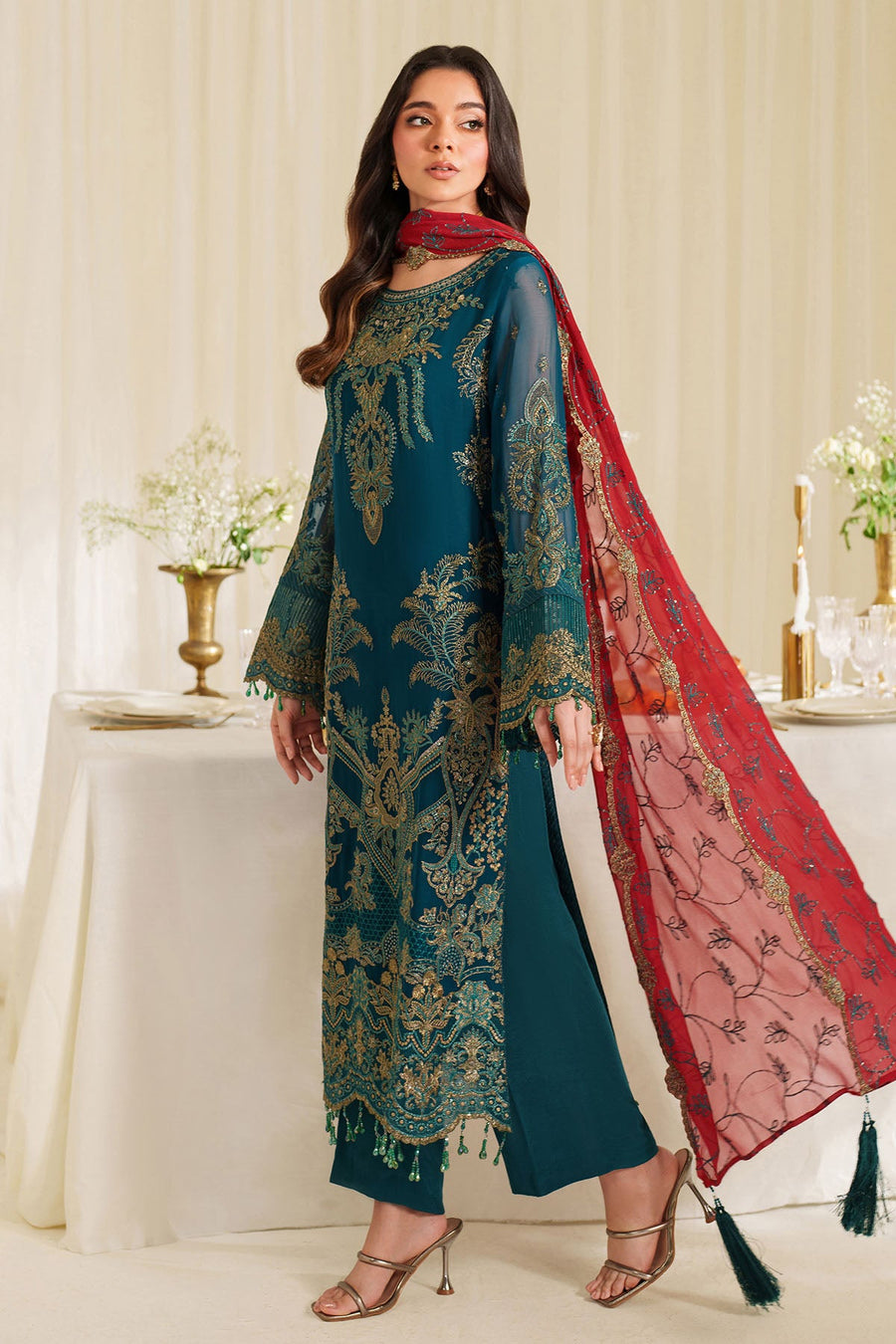 Imrozia Serene Noore Embroidery Chiffon Unstitched 3Pc Suit M-93 LYRA